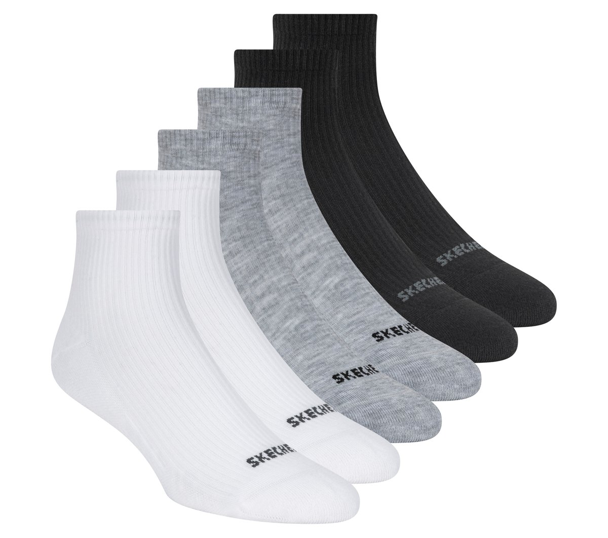 6 Pack Quarter Crew Socks