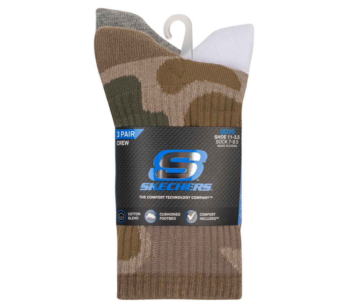 3 Pack Boys' Crew Camo Socks - Image 2