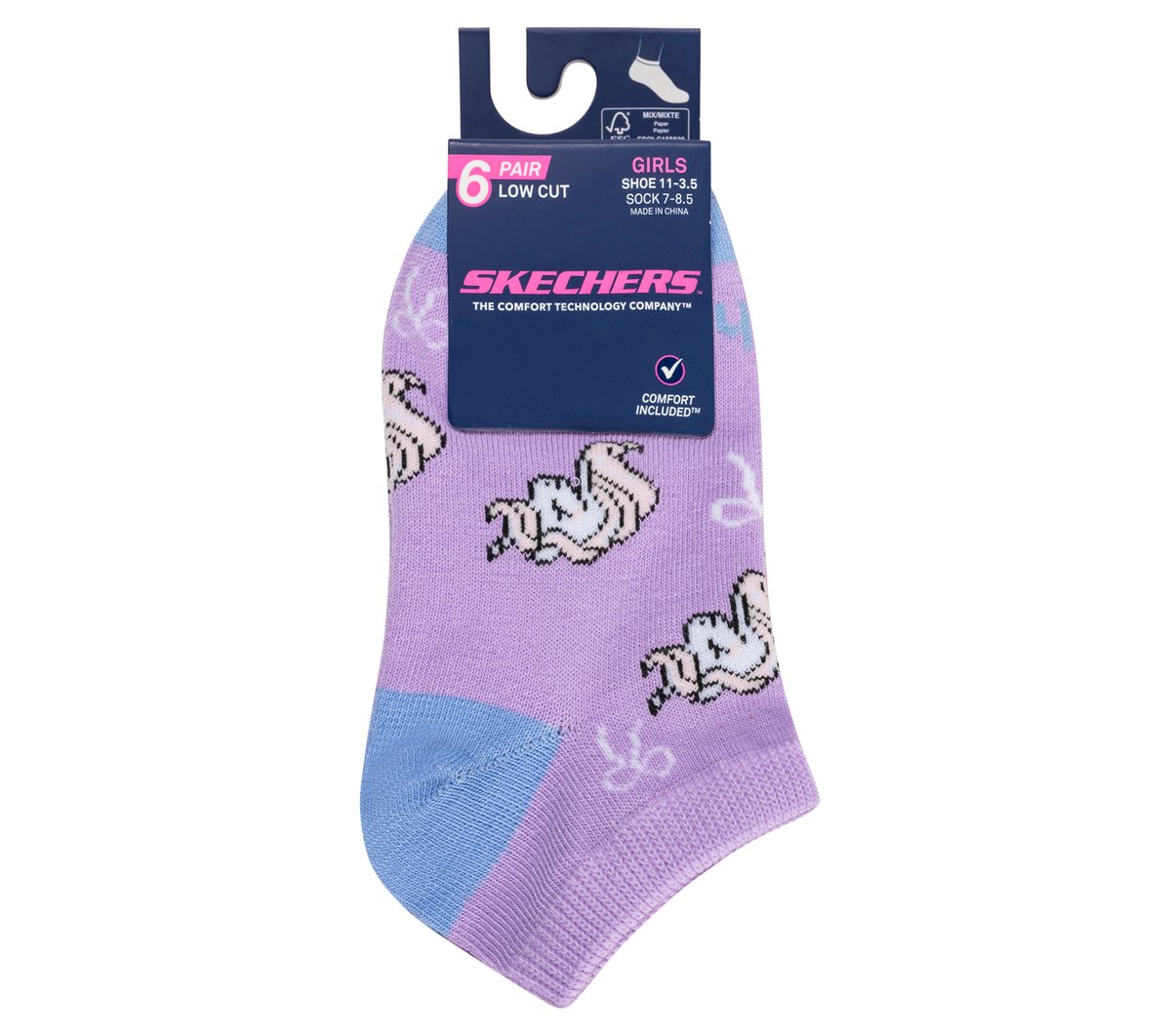 6 Pack Unicorn Bow Socks - Image 2