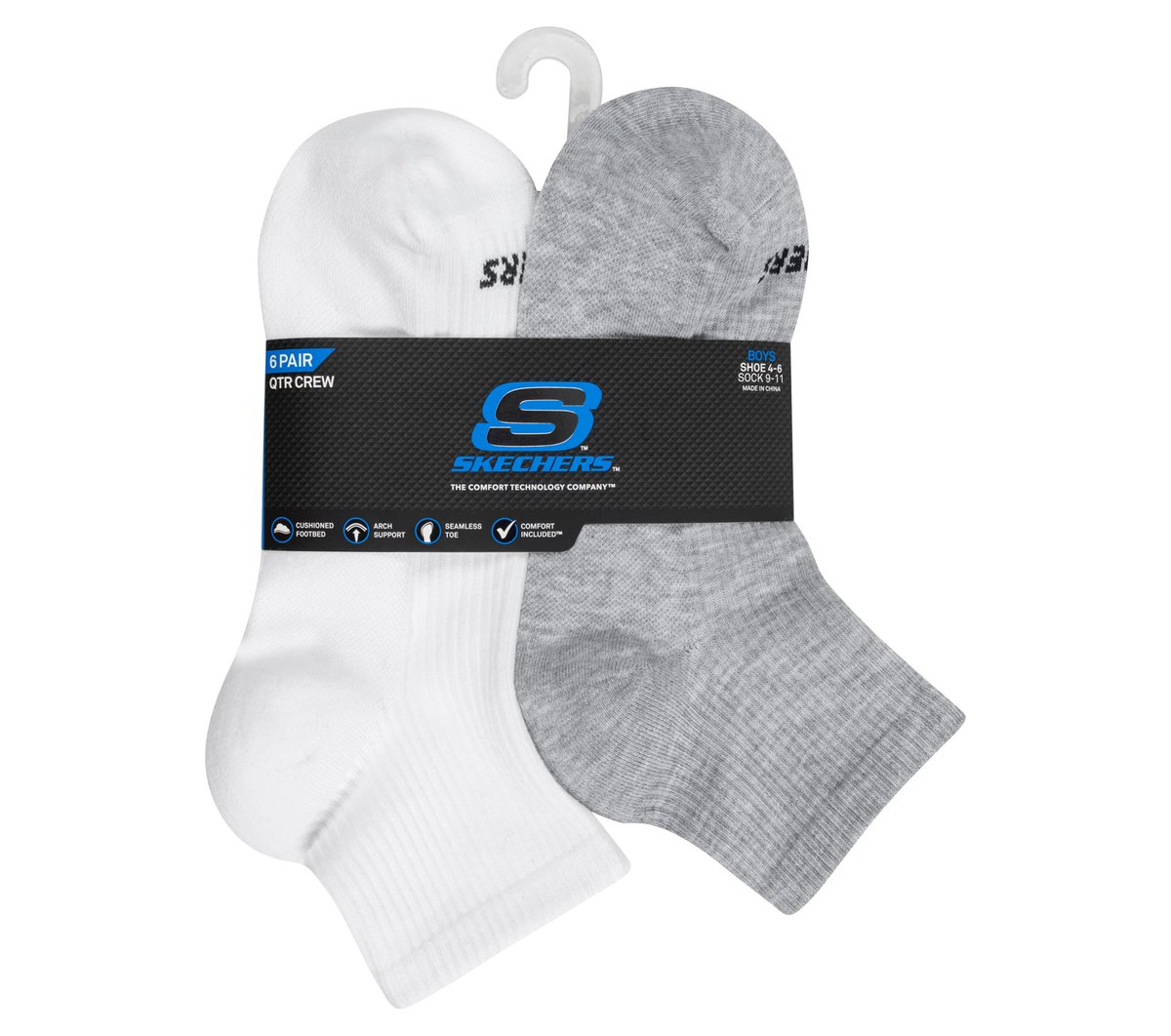 6 Pack Quarter Crew Socks - Image 2