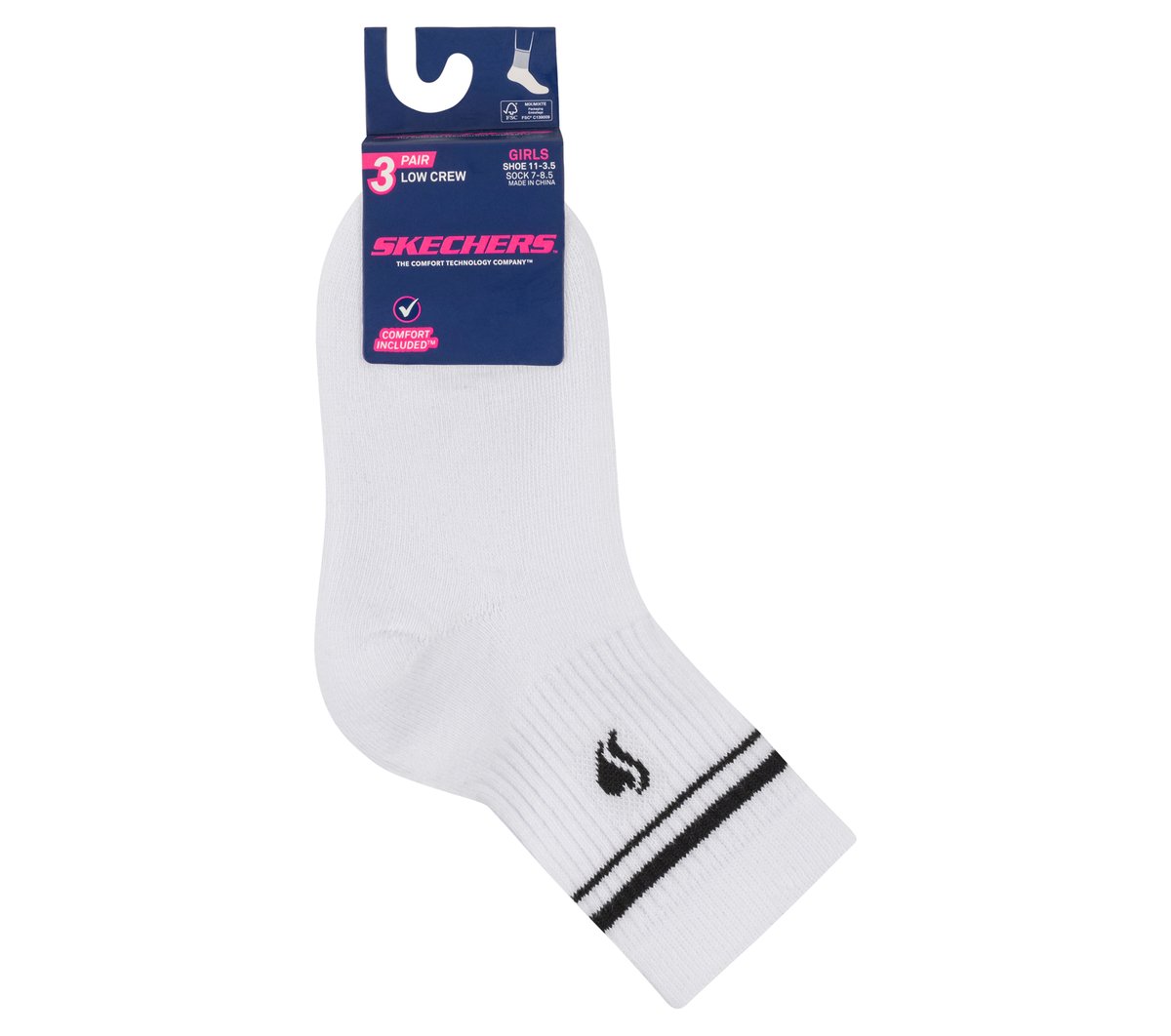 3 Pack Girls' Low Crew Ribbed Socks - Image 2